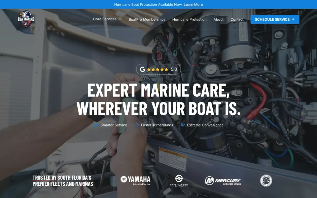 EGA Marine, a marine service site we built.