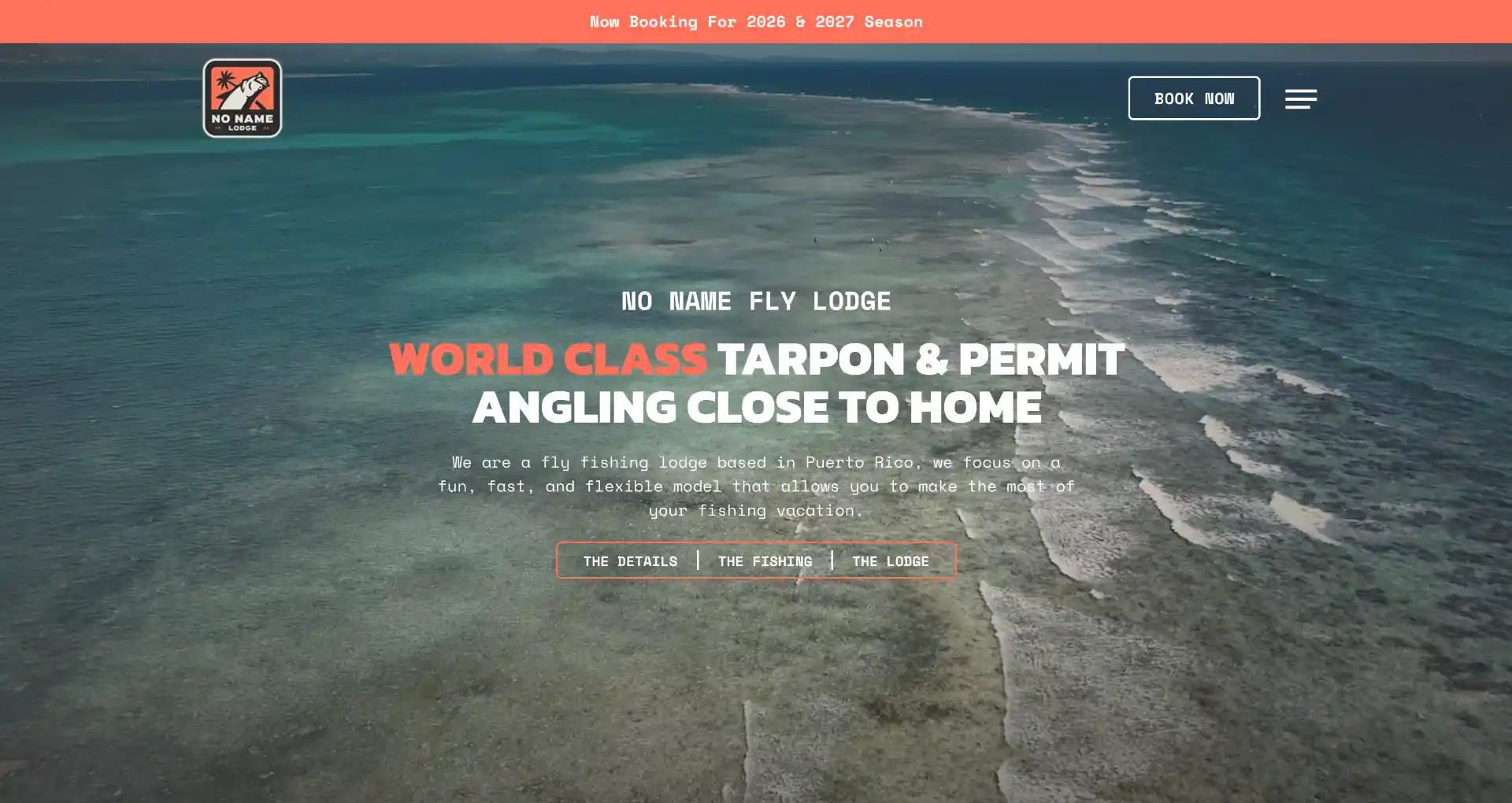 No Name Fly Lodge homepage built by Flood Tide