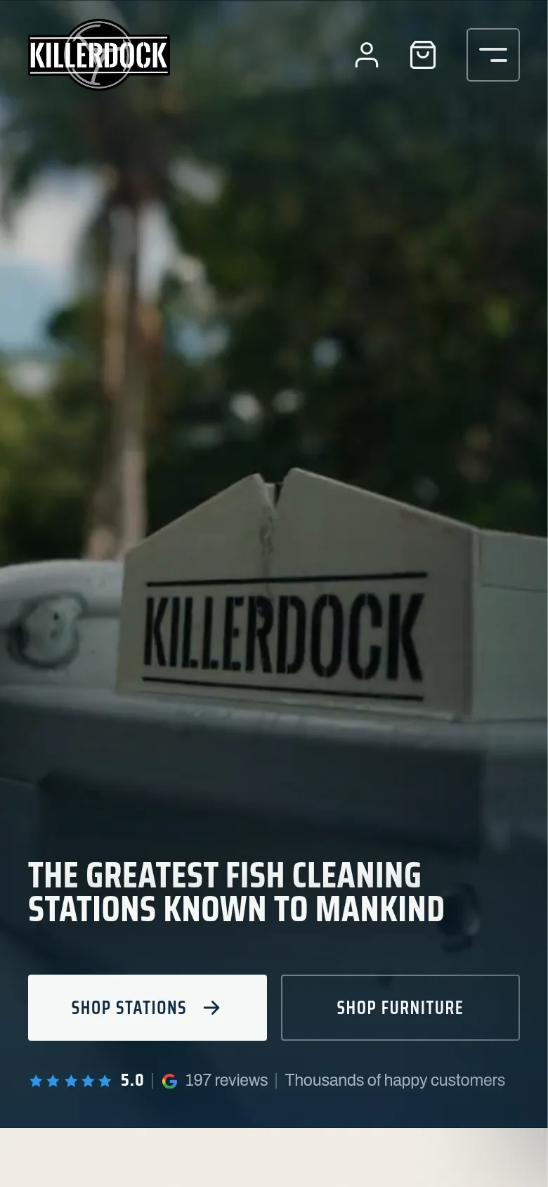 KillerDock homepage on a phone