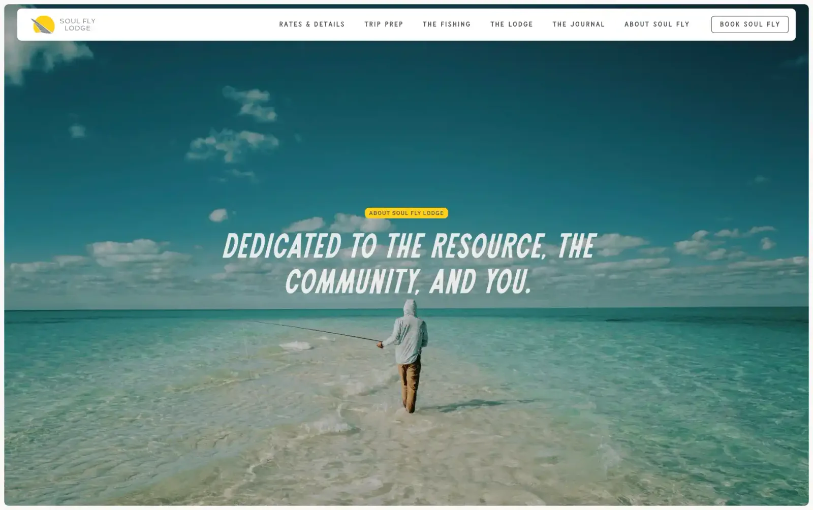 Soul Fly Lodge website page 4