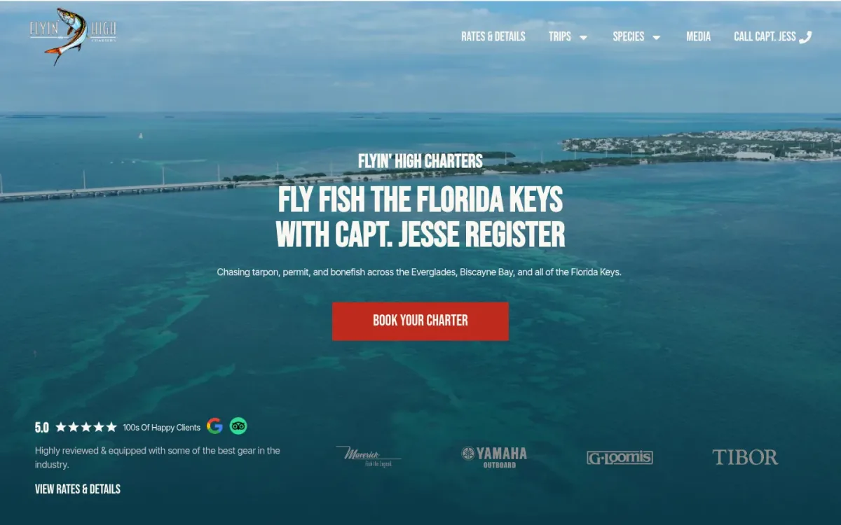 Flyin' High Charters, a guide site we built.