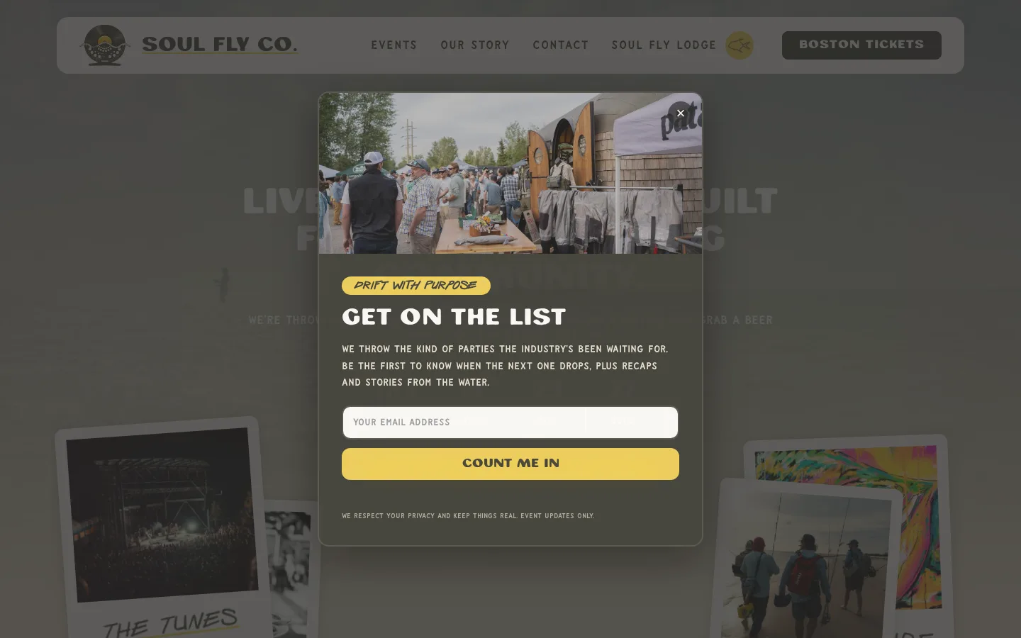 Soul Fly Events Co homepage built by Flood Tide