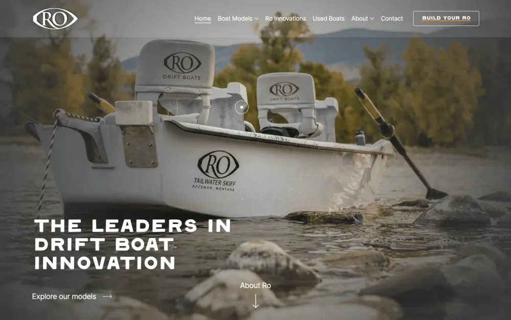 RO Drift Boats website by Flood Tide Digital