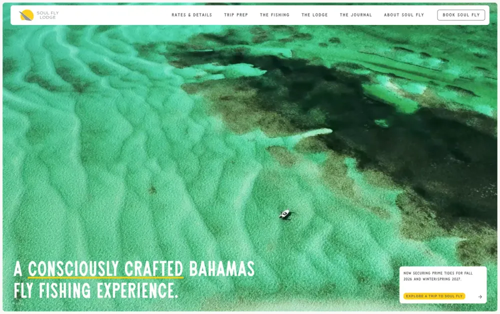 Soul Fly Lodge website by Flood Tide Digital